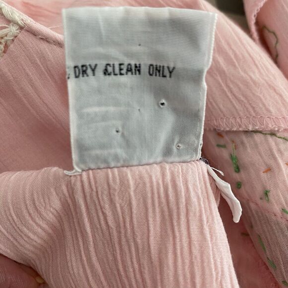 Lacy After Noon Dress Womens Small Embroidered Floral Maxi Crochet Trim Boho - Picture 8 of 8